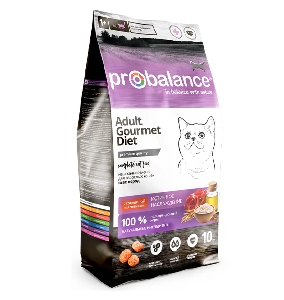 ProBalance  Gourmet Diet для кошек говядина и ягненок (на вес за 1кг)